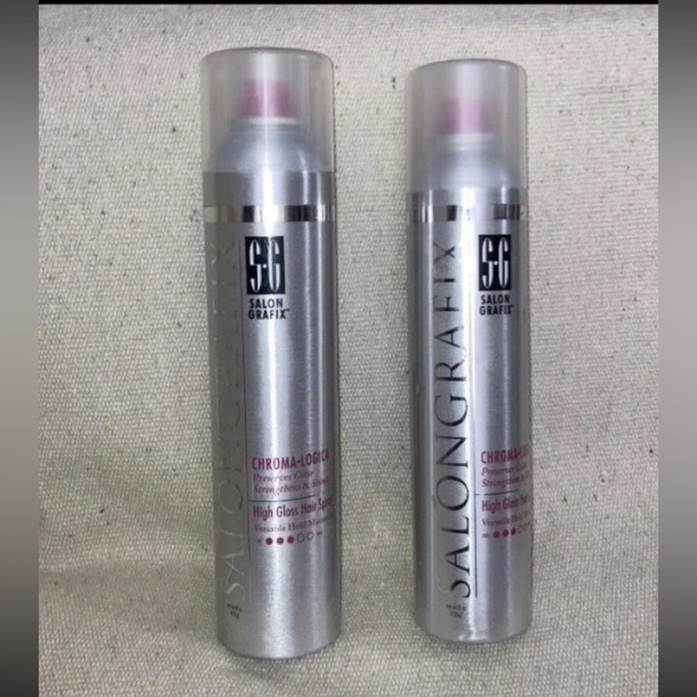 2 Pack Salon Grafix Chroma Logica Hairspray High Gloss 8oz Versatile Hold